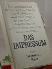 Das Impressum : Roman / Hermann Kant