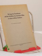 Die Lage der Vertriebenen und das Verh�ltnis des deutschen Volkes zu seinen �stlichen Nachbarn : Eine evang. Denkschr. / Hrsg. v. d. Kirchenkanzlei d. Evang. Kirche in Deutschland, Hannover-Herrenhausen. Mit e. Vorw. v. Kurt Scharf