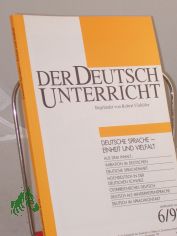 6/1992, Deutsche Sprache - Einheit und Vielfalt