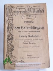 Historia von den Lalenb�rgern und anderes Volkst�mliches / Ludwig Aurbacher. Mit d. eingedr. Titel-Bildn. Ludwig Aurbachers. Aus d. Nachla� verm. u. mit e. Vorw. hrsg. von Joseph Sarreiter