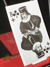 Schlo�museum und Spielkartenmuseum, Skatstadt Altenburg, Kreuz Bube aus einer 1925 in Altenburg gedruckten Bergbaukarte