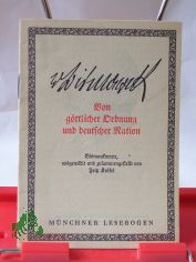 Auswahlreihe 1. Nr. 33., Von g�ttlicher Ordnung und deutscher Nation : Bismarckworte / ausgew. und zsgest. von Fritz Kr�kel