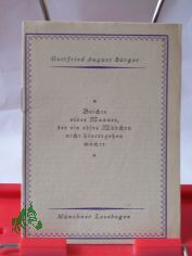 Nr 8., Beichte eines Mannes, der ein edles M�dchen nicht hintergehen m�chte / Gottfried August B�rger